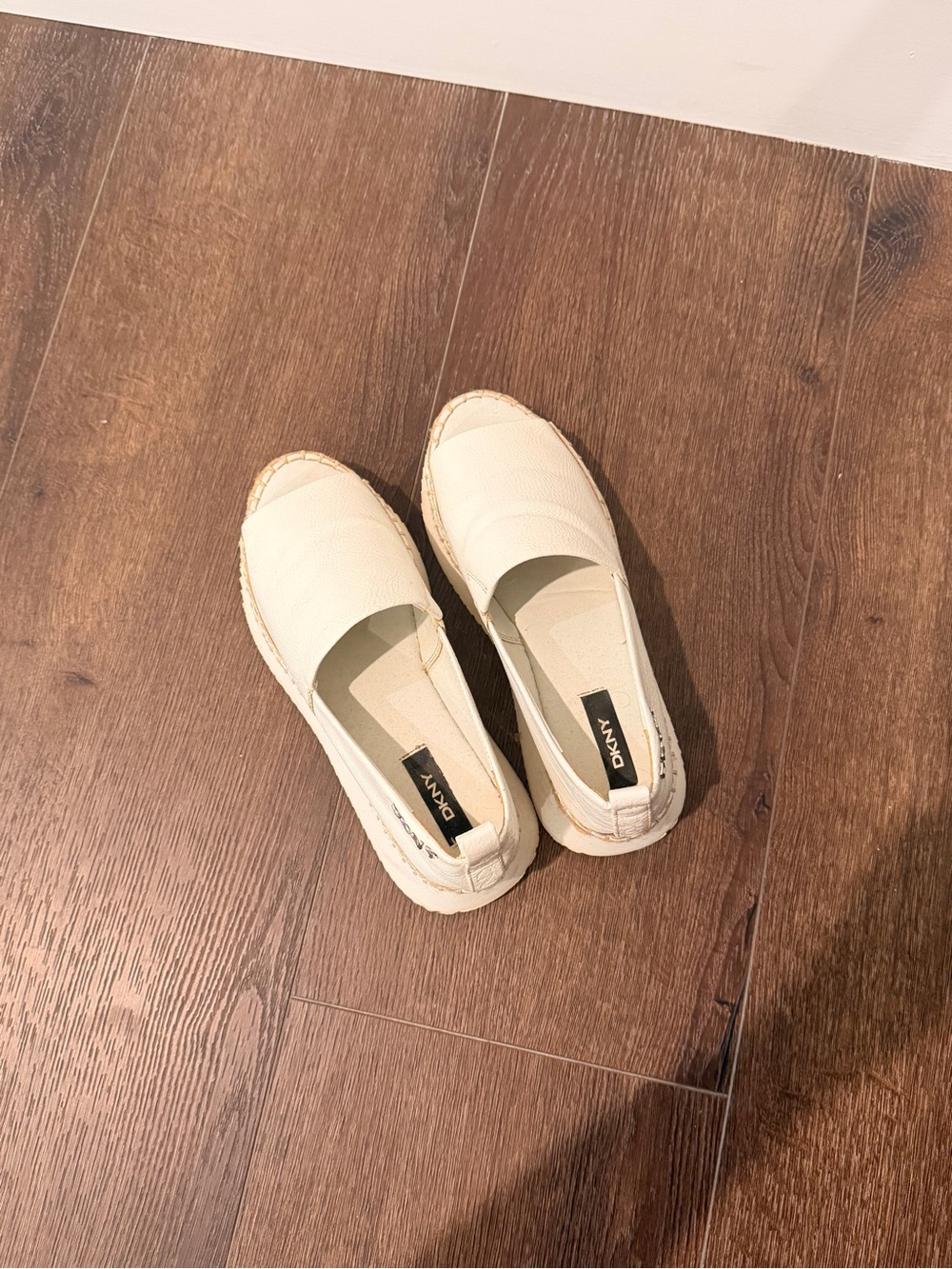 DKNY Cream Espadrille Slip-On Flats
